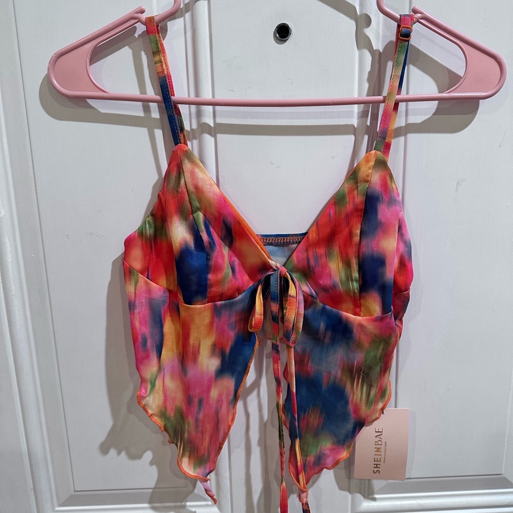 SHEIN Multicolor Mesh Top